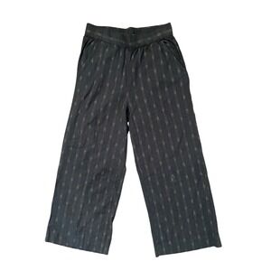 Bridge & Burn Keaton Navy Woven Dash Wide Leg Pants Organic Cotton Modal XS